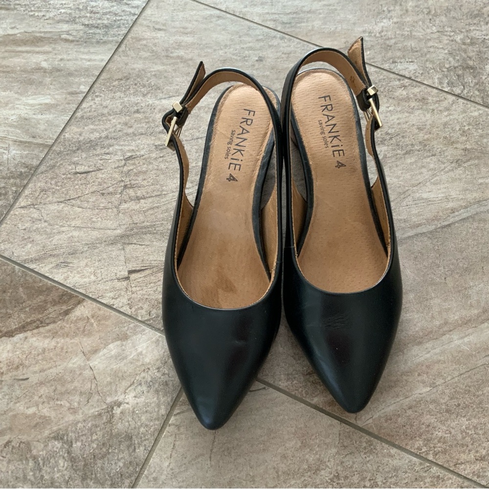 Frankie 4 Juliett Women Black Unique Heels Shoes 8